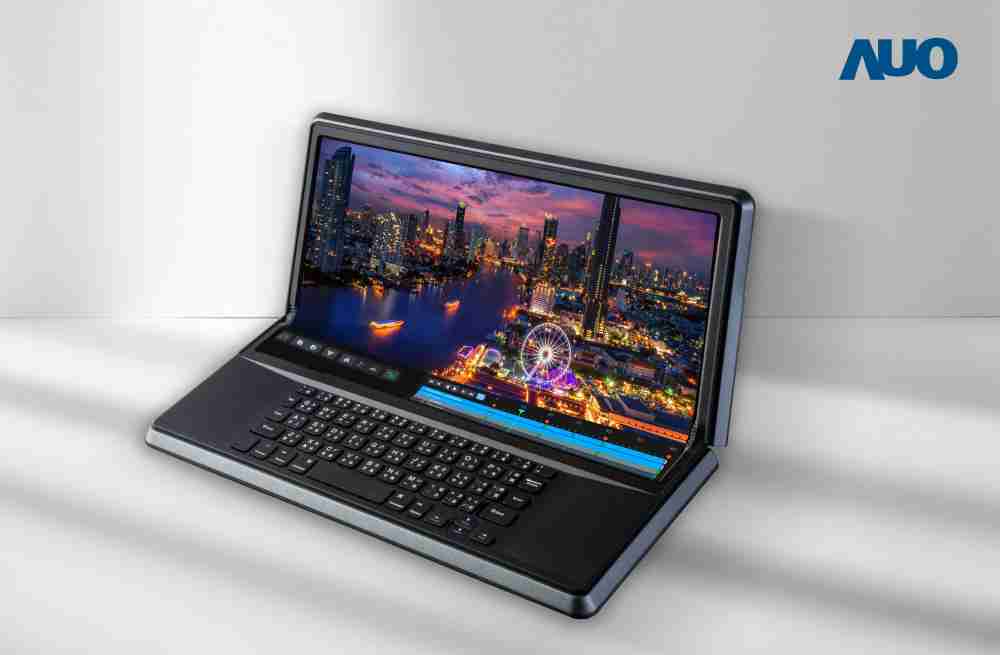 Wepay14.6吋Micro LED折迭显示屏幕，，，，搭配半径4mm的弯折绞炼，，，以及高画素、、高亮度、、高对比度的显示技术特点，，，即便在大视角下仍保有绝佳色相与亮度